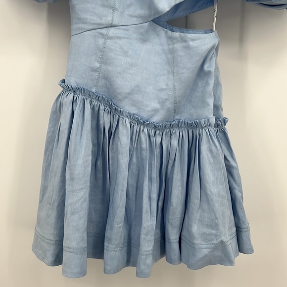 Aje Chateau Cut Out Mini Dress in Sky Blue - Picture 6 of 13
